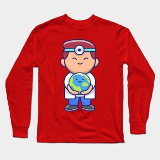 Cute Doctor Save Cute World Cartoon Long Sleeve T-Shirt